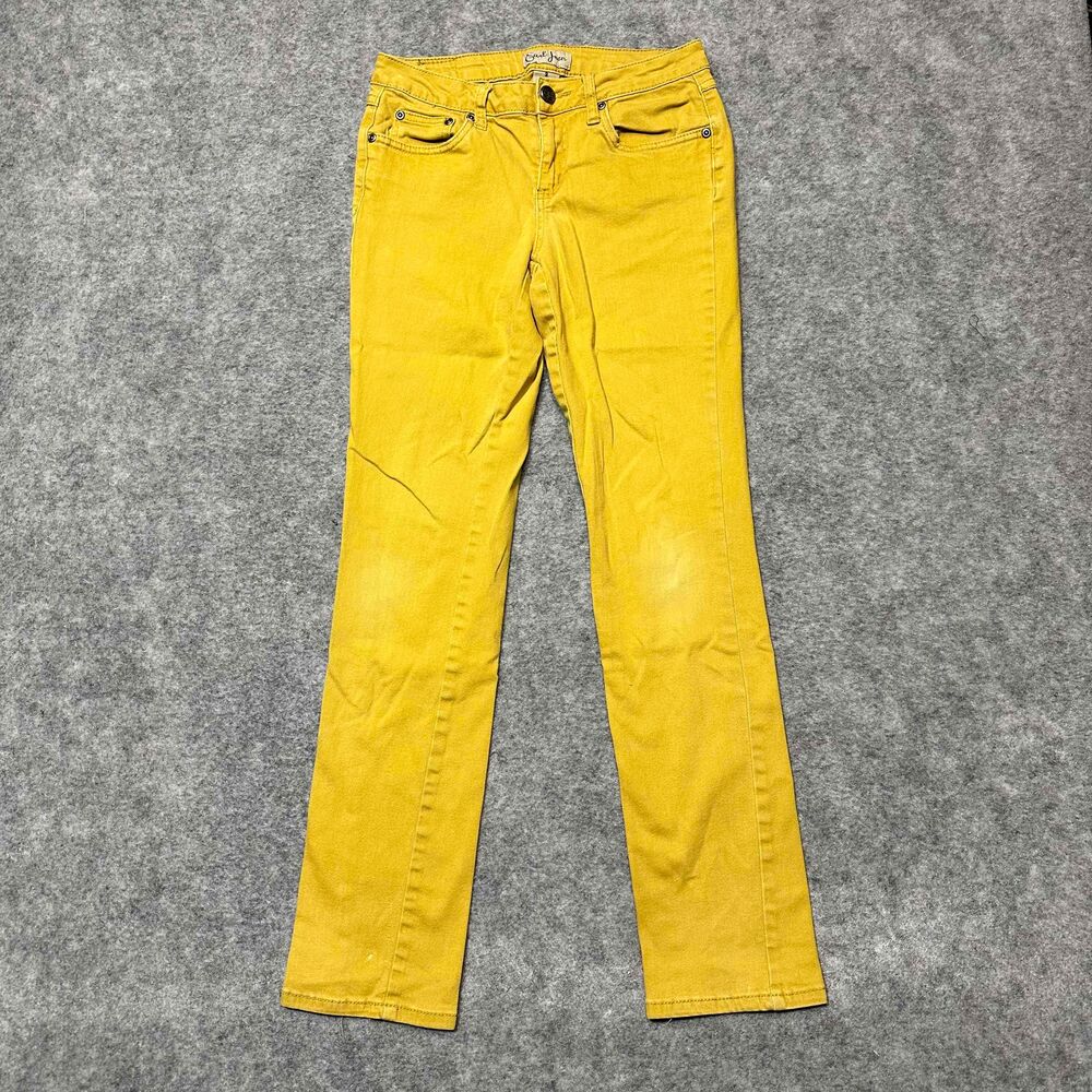 Earl Jean Women's Straight Leg‎ Pants Size 2 Yellow Medium Wash Pants